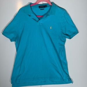 Men’s Polo Ralph Lauren Blue Short Sleeve Custom‎ Slim Fit Large Shirt